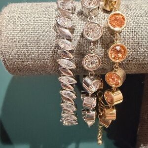 sterling silver and crystal bracelets.